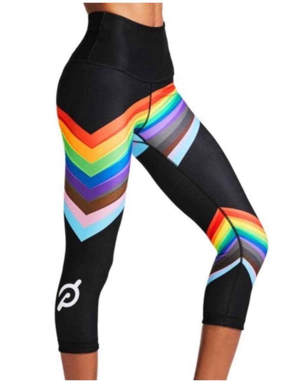 Peloton x WITH Pride Rainbow Chevron Cropped Leggings Capri Pants - Fit XS